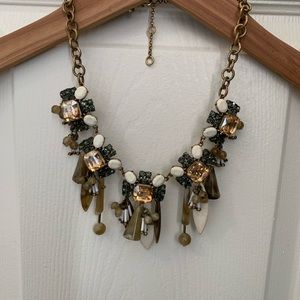 Ann Taylor crystal and stone statement necklace